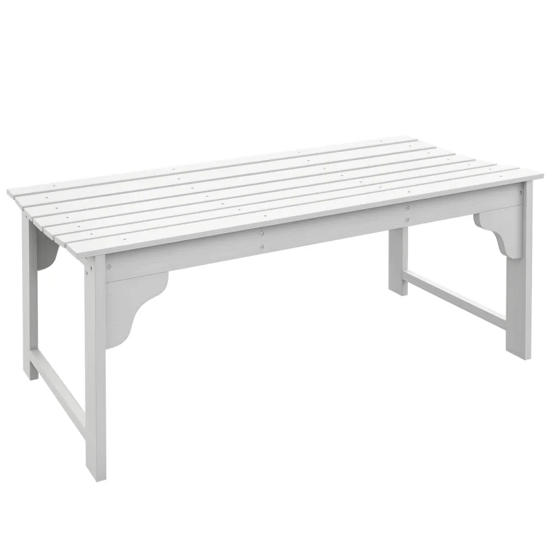 Slatted Wooden Garden Bench, Curved Seat Front Porch Bench, White