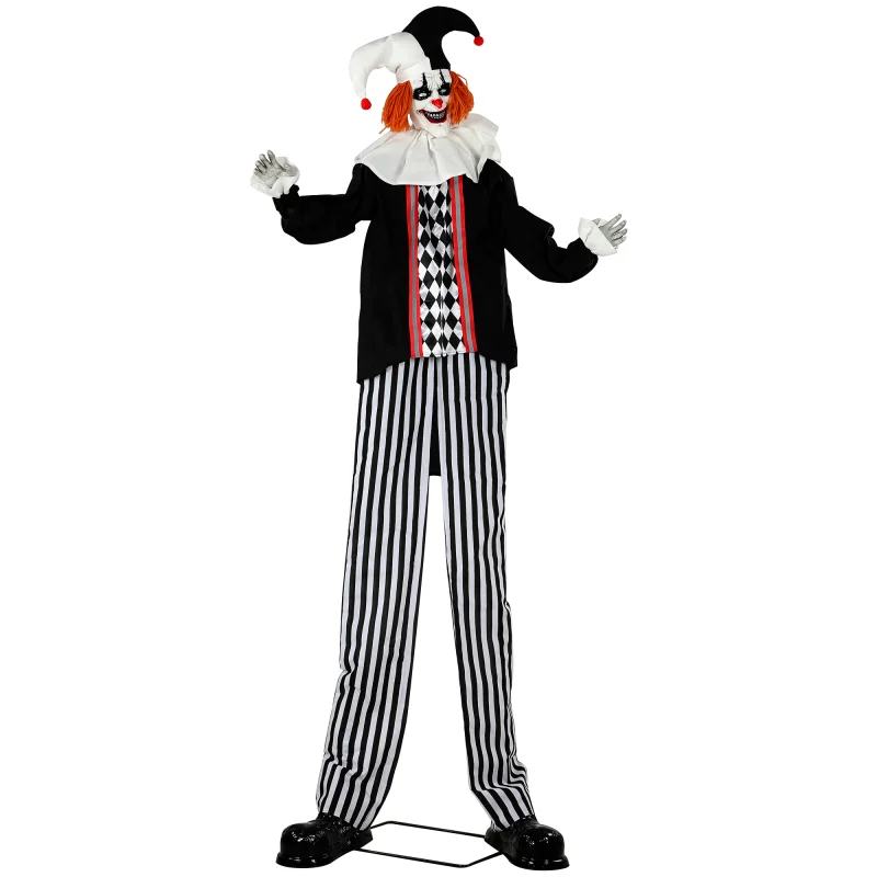 Large Animated Clown Halloween Decorations with Sound Touch Activated, Light Up Eyes, Animated Prop