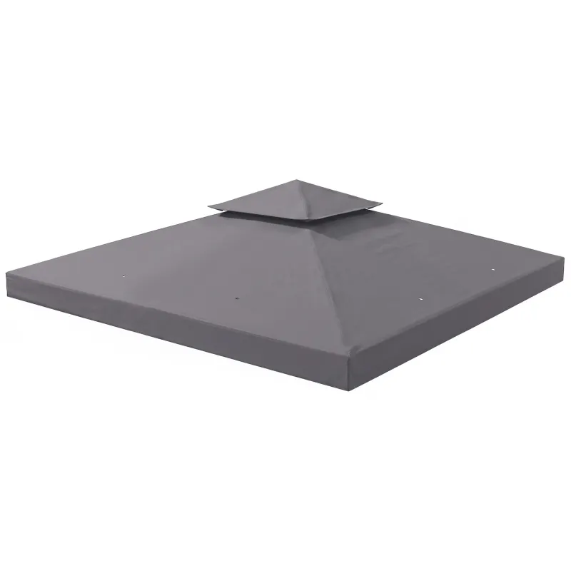 Gazebo Replacement Canopy for Model 01 -0153, 2-Tier Top Cover for 9.8' x 9.8' Gazebo, Charcoal (TOP ONLY)