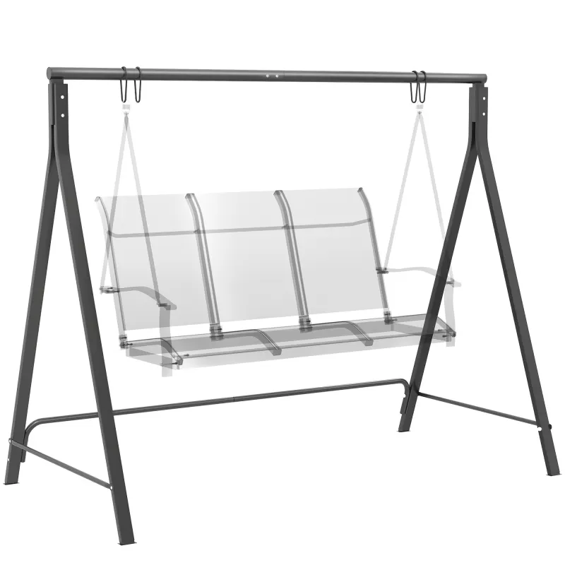 Metal Porch Swing Stand, Heavy Duty Swing Frame, Hanging Chair Stand Only, 528 LBS Weight Capacity, for Backyard, Patio, Lawn, Playground, Black