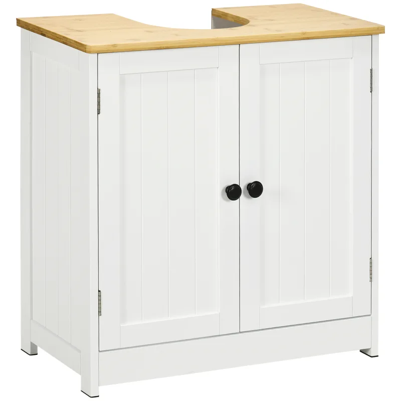Bathroom Vanities Under Sink Storage Cabinet Cupboard with 2 Doors, 23.5" x 11.75" x 24", White
