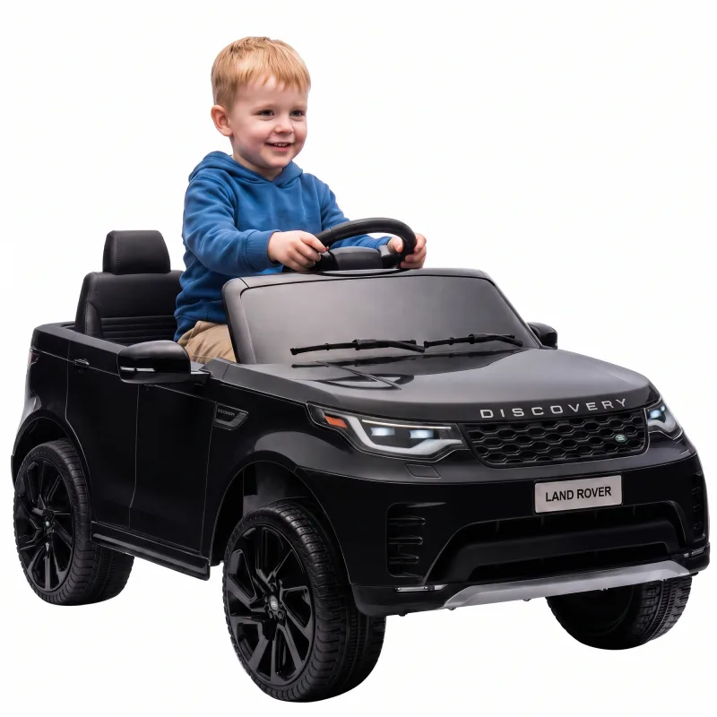 12V Electric Car for Kids, Licensed Land Rover Ride on Car with Parent Remote, Soft Start, 4 Wheel Suspension, Black