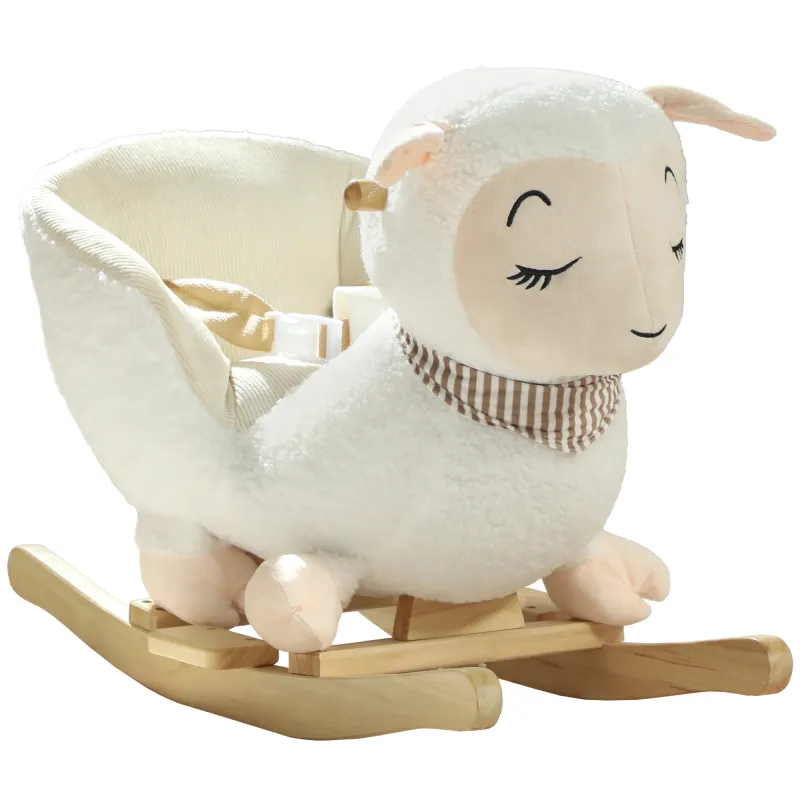 Baby Rocking Horse, Sheep Rocking Horse with Lullaby Song for Toddlers 18–36 Months, White