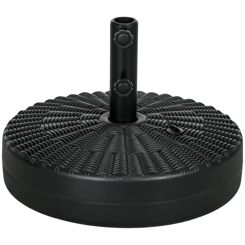 Umbrella Stand for 1.5" or 2" Umbrella Poles, Round Fillable Umbrella Base for Outdoor, Lawn, Deck, Black