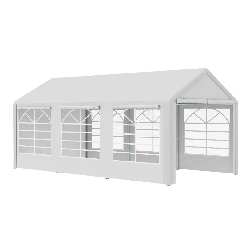 10' x 20' Heavy Duty Party Tent & Carport with Removable Sidewalls and Double Doors, Large Canopy Tent, White