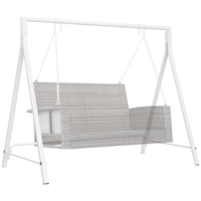Metal Porch Swing Stand, Heavy Duty Swing Frame, Hanging Chair Stand Only, 528 LBS Weight Capacity, for Backyard, Patio, Lawn, Playground, White