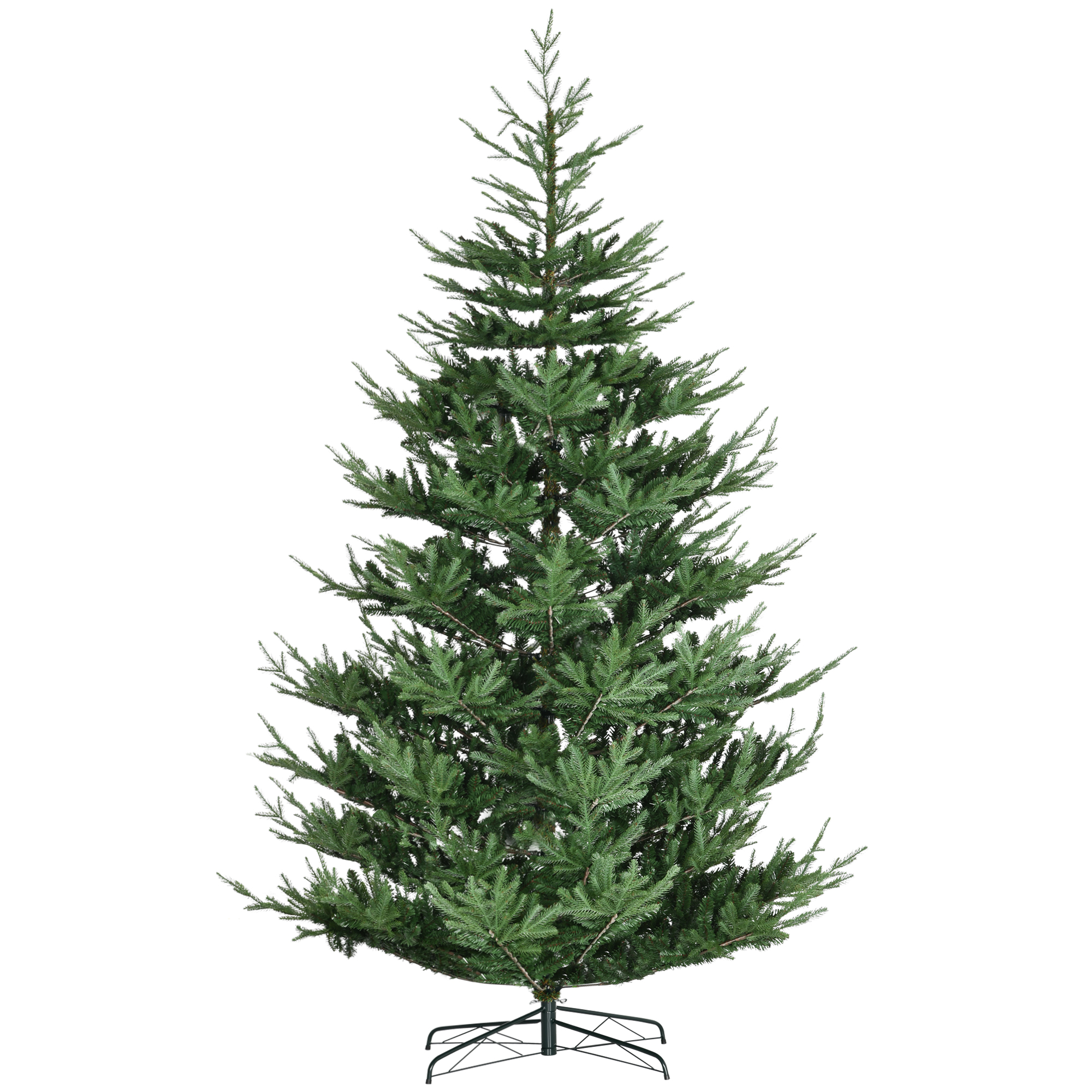 9 Foot Artificial Christmas Tree, Nordic Pine Hinged Xmas Tree with 1939 Realistic Branches, Wide Steel Base, Auto Open, Green
