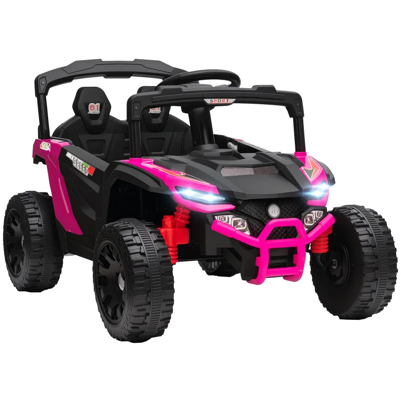 12V Kids Ride On Truck, Battery Powered Electric UTV Vehicle with Rear Suspension, Remote Control for 3-5 Years, Pink