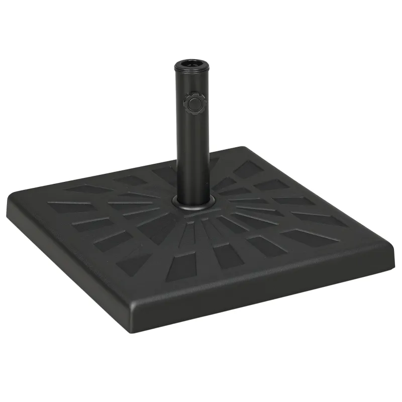 42lbs Resin Patio Umbrella Base, 20" Square Outdoor Umbrella Stand Holder for Parasol Poles 1.26", 1.5", and 1.9" Dia, Black