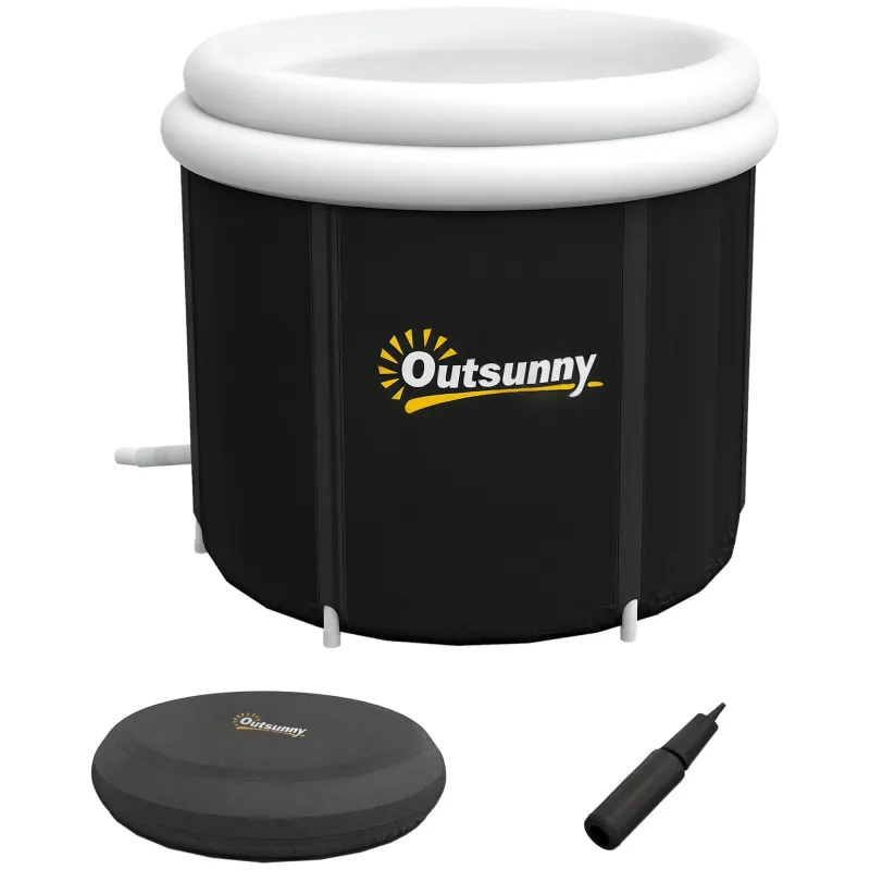 Cold Plunge Tub, Portable Ice Bath Cold Water Therapy Tub with Thermo Lid, for Athletes Recovery, Black