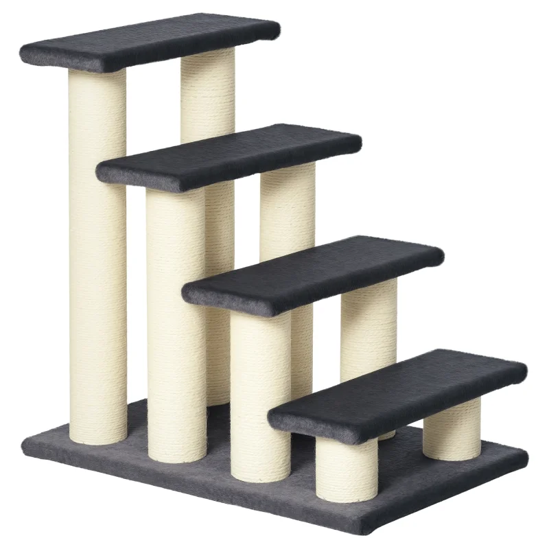 Cat Tree with 4 Steps for High Beds w/ Sisal Scratching Post
