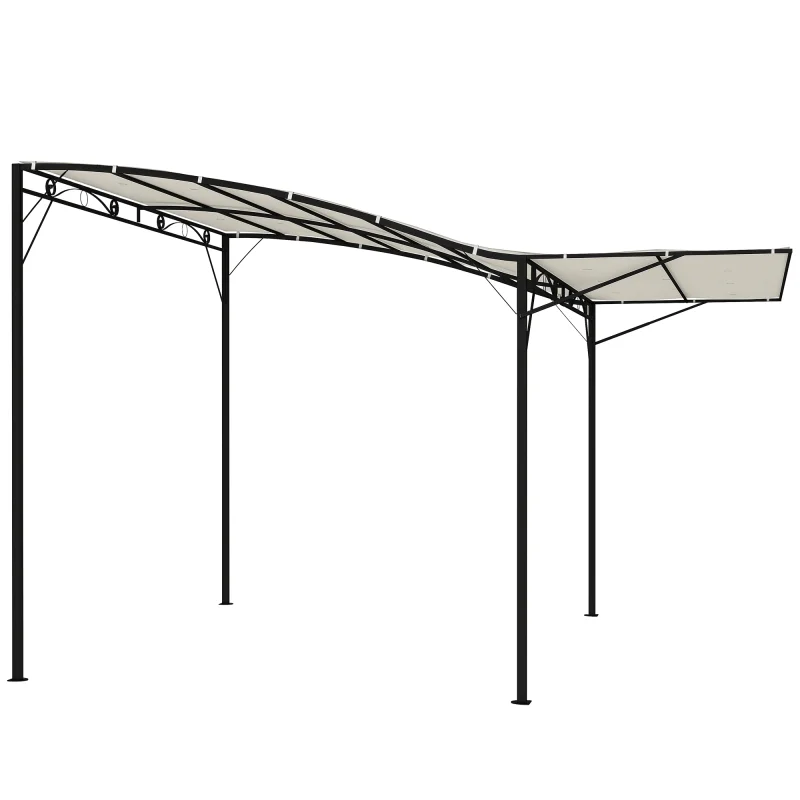 10' x 8' Outdoor Pergola and Patio Gazebo for Garden, Camper, Deck, Doors and Windows, Cream White