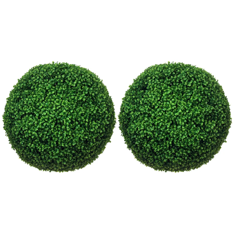 2 Pack Artificial Tree Boxwood Topiary Balls, 19.75 Inch