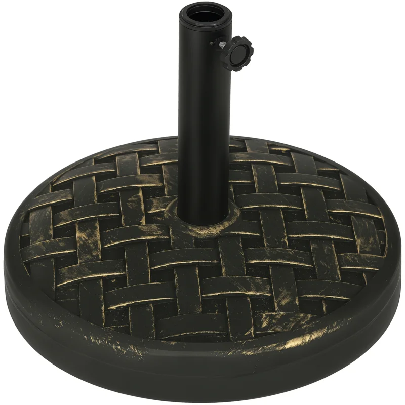 Concrete Umbrella Base, 40 lbs. Heavy Duty Umbrella Stand with Metal Umbrella Holder for Outdoor, Lawn, Deck, Bronze