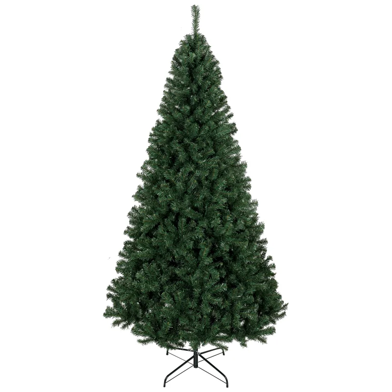 7.5 ft Artificial Christmas Tree, Norway Spruce Tree, Hinged Xmas Tree with Metal Stand