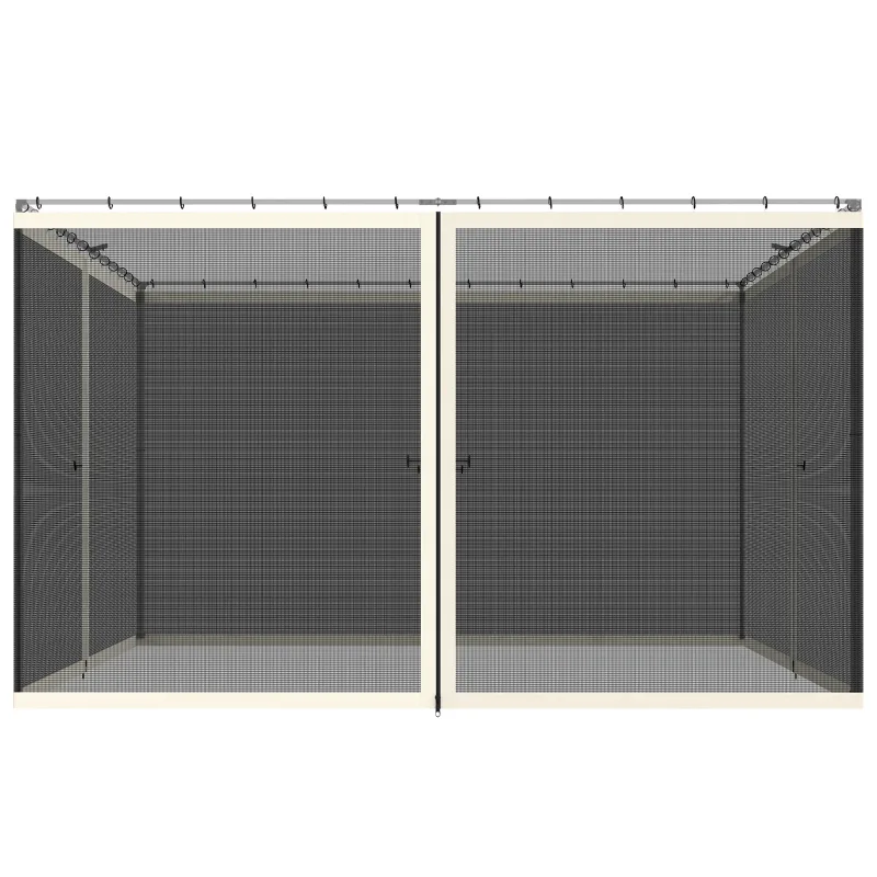 Replacement Mesh Sidewall Netting for 10' x 12' Gazebos and Canopy Tents with Zippers, (Sidewall Only) Cream