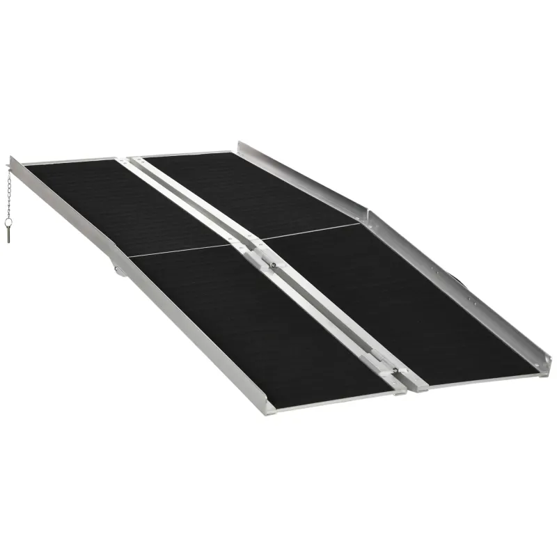 6' Skidproof Portable Wheelchair Ramp for Home, Steps, Doorways, Carpeted Foldable Handicap Ramp, Threshold Ramp