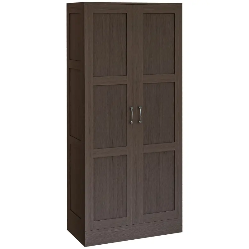 Storage Cabinet w/ Storage Shelves, Pantry Cabinet, Coffee