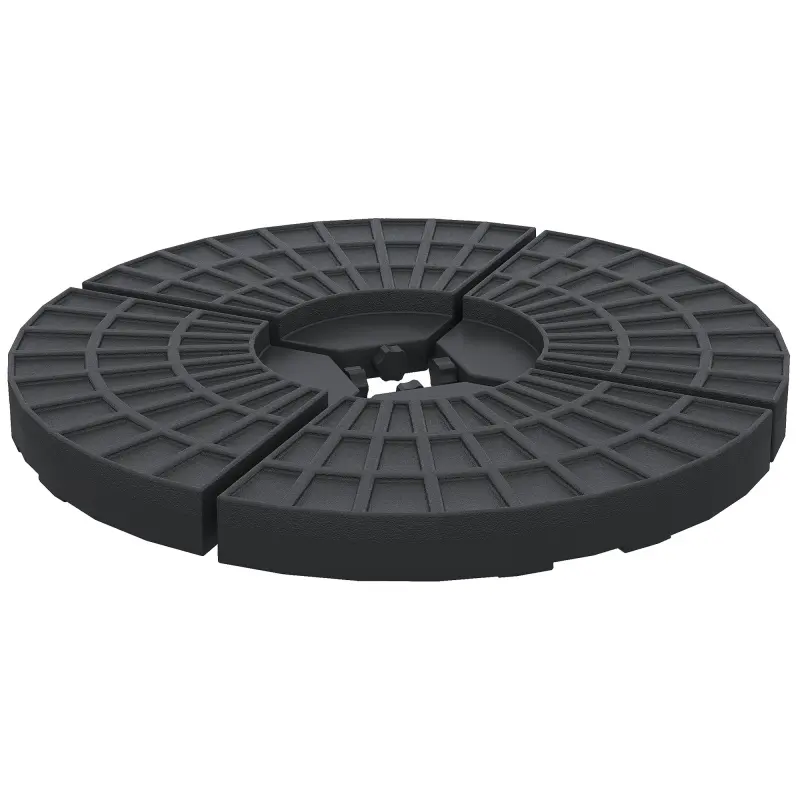 Large 4 Piece Round Fillable Weighted Offset Market Patio Umbrella Base