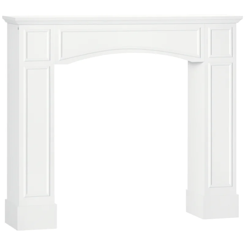 Modern Fireplace Mantel, Surround Mantels for Fireplace with Decorative Pattern Interior Width 29" White