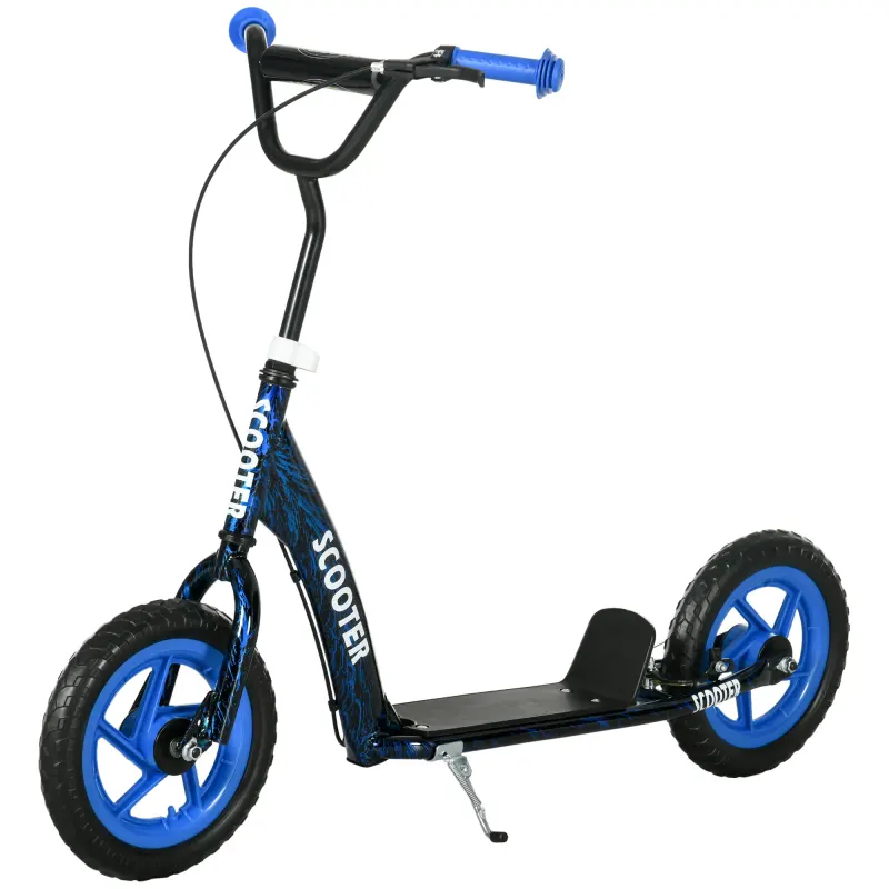 Kids Scooter with Adjustable Handlebar, Kids Kick Scooter with Non-slip Footplate, Rear Brake, 12" EVA Wheels, Blue
