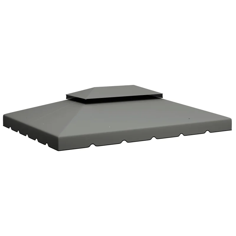 Model 84C-101 or 84C-144 13' x 10' Gazebo Replacement Canopy, Gazebo Top with Double Vented Roof (TOP ONLY), Gray