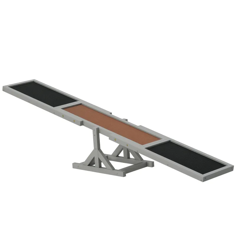 Wooden Dog Agility Seesaw for Training and Exercise, Gray