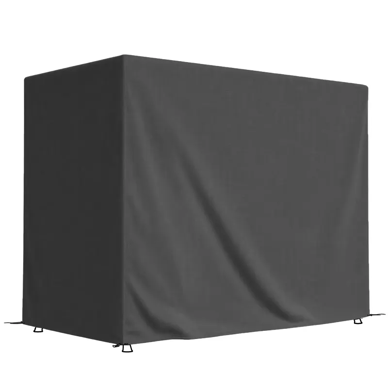 600D Oxford 3-Seater Patio Swing Cover Outdoor Swing Chair Cover Rain Protection Waterproof Anti-UV, Dark Gray