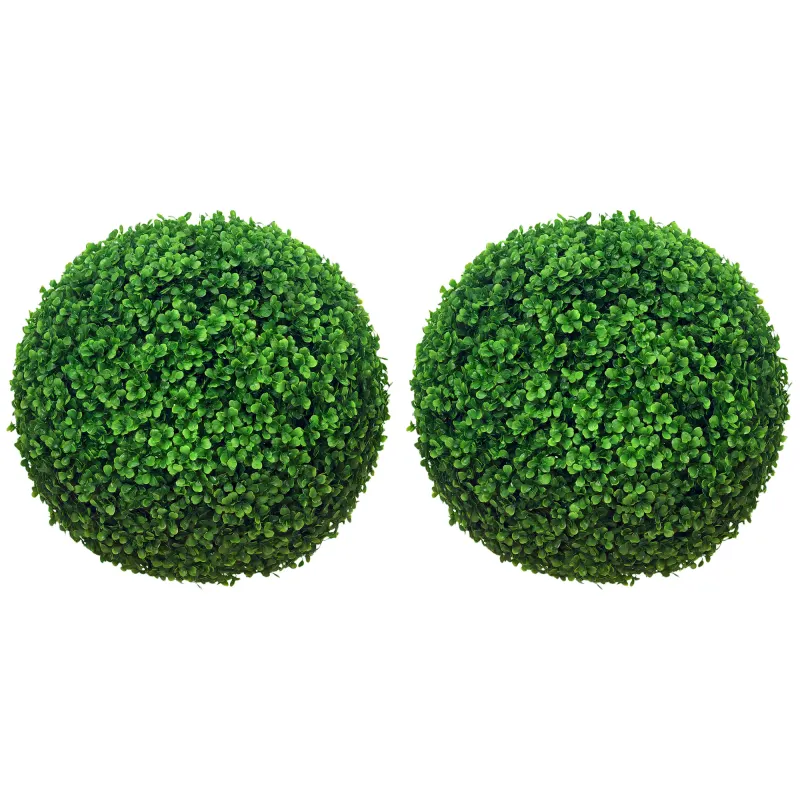 2 Pack Artificial Tree Boxwood Topiary Balls, 15.7 Inch