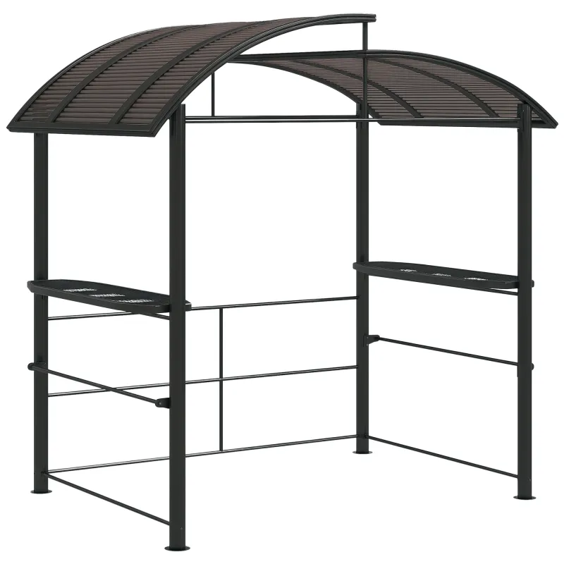 8' x 5' Outdoor Grill Gazebo Canopy Shelter with Vented PC Roof, Side Shleves