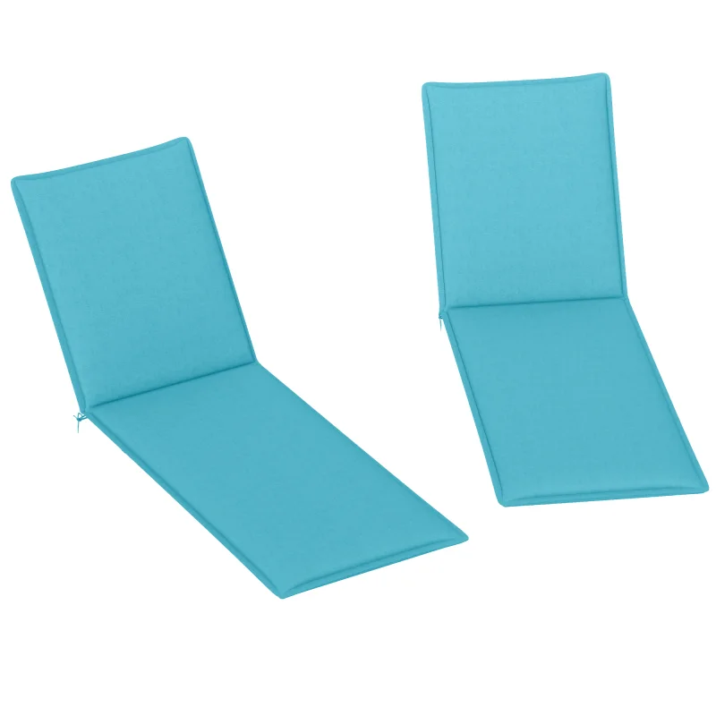 Foldable Chaise Lounge Cushion Set of 2, Outdoor Lounge Chair Cushion Set, UPF50+ 200gsm Fabric, 48" x 23", Light Blue