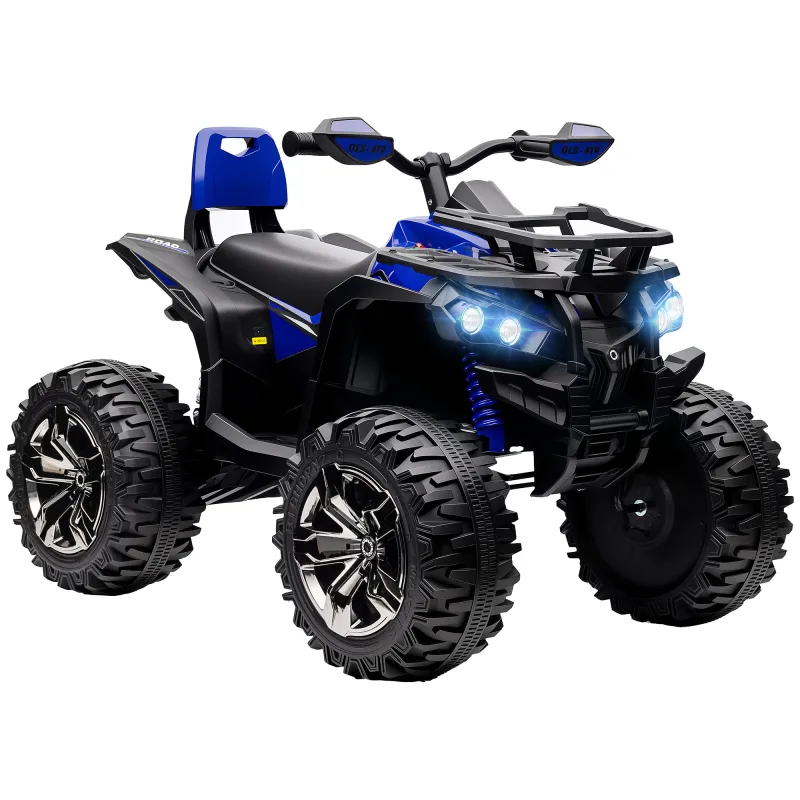 12V 4 Wheeler Kids ATV with Music, Headlights for 37-60 Months Boys and Girls, Blue