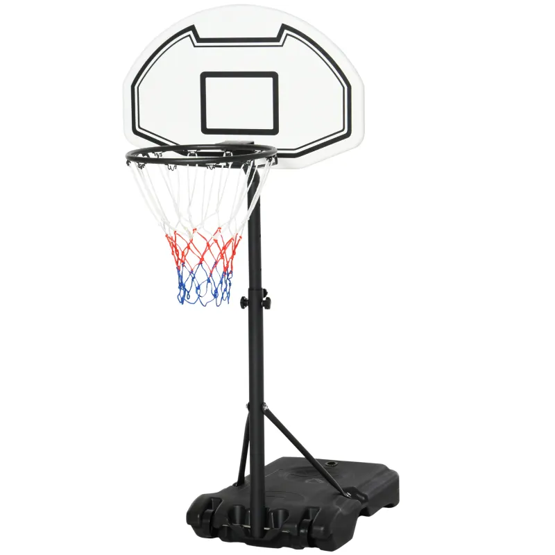Poolside Basketball Hoop Stand Portable Basketball System Goal, Adjustable Height 3'-4', 30" Backboard