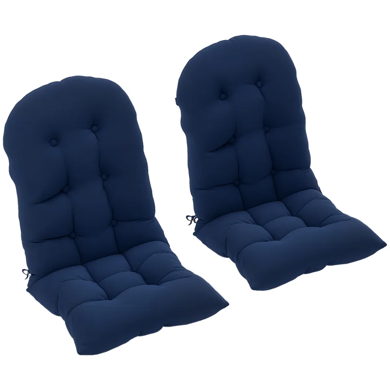 Adirondack Chair Cushions Set of 2, Tufted High Back Patio Non-Slip Cushions for Adirondack Chairs, Navy Blue