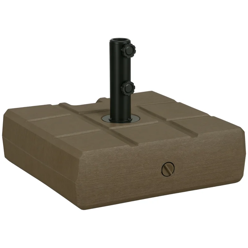 Umbrella Stand for 1.5", or 1.9" Umbrella Poles, Fillable Umbrella Base, Brown