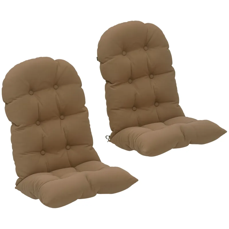 Adirondack Chair Cushions Set of 2, Tufted High Back Patio Non-Slip Cushions for Adirondack Chairs, Khaki