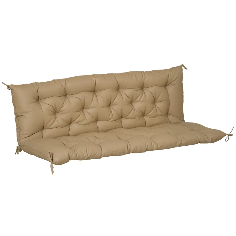 59" x 38" Tufted Bench Cushion for Outdoor Furniture, 3-Seater Replacement for Swing Chair, Patio Sofa/Couch, Khaki