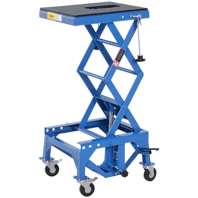 300 lbs Hydraulic Motorcycle Scissor Jack Lift Foot Step Wheels for Small Dirt Bikes