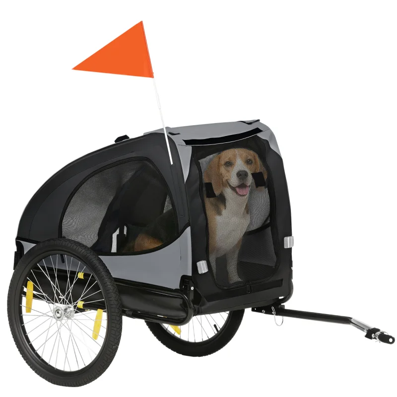 Dog Bike Trailer, Pet Stroller with Wheels for Medium Dogs, Black