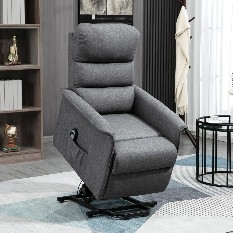Power Lift Chair for Seniors, Electric Lift Recliner Chair with Remote Control, Side Pockets for Living Room, Gray