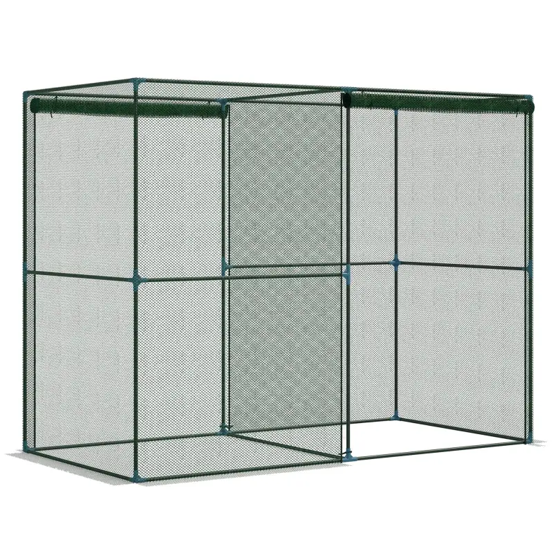 Walk-in Crop Cage, Plant Protectors from Animals with Roll Up Zippered Door, 7.9' x 3.9' x 6.1', Green
