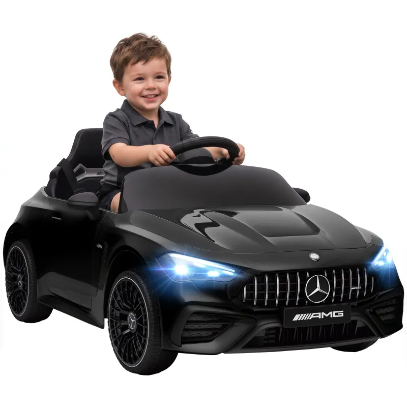 12V Electric Car for Kids Licensed Mercedes AMG CLE 53 with Remote, Suspension, Lights, Music for 37-72 Months, Black