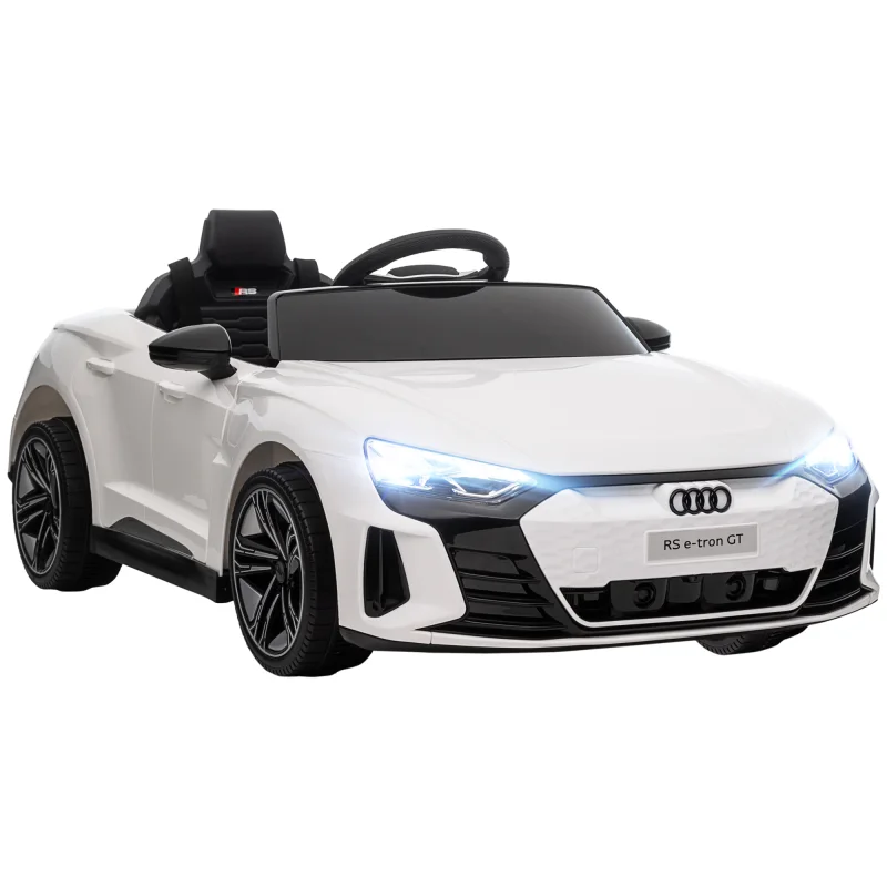 Licensed Audi RS e-tron GT 12V Ride On Car Truck for Kids, Electric Car Ride On Vehicle w/Parent Remote Control, Music, Lights, for Toddlers, White