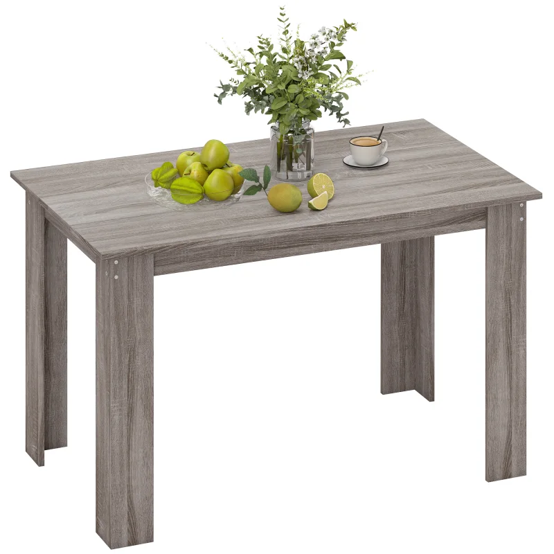 47" Dining Table for 4-6 People, Modern Rectangular Kitchen Table for Dining Room, Living Room, Light Gray Wood Effect