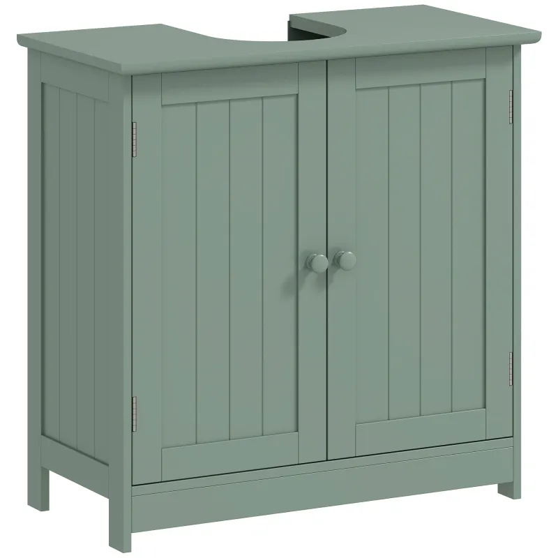 Bathroom Vanity Cabinet, Under Sink Bathroom Cabinet with 2 Doors and Adjustable Shelf, Dark Green