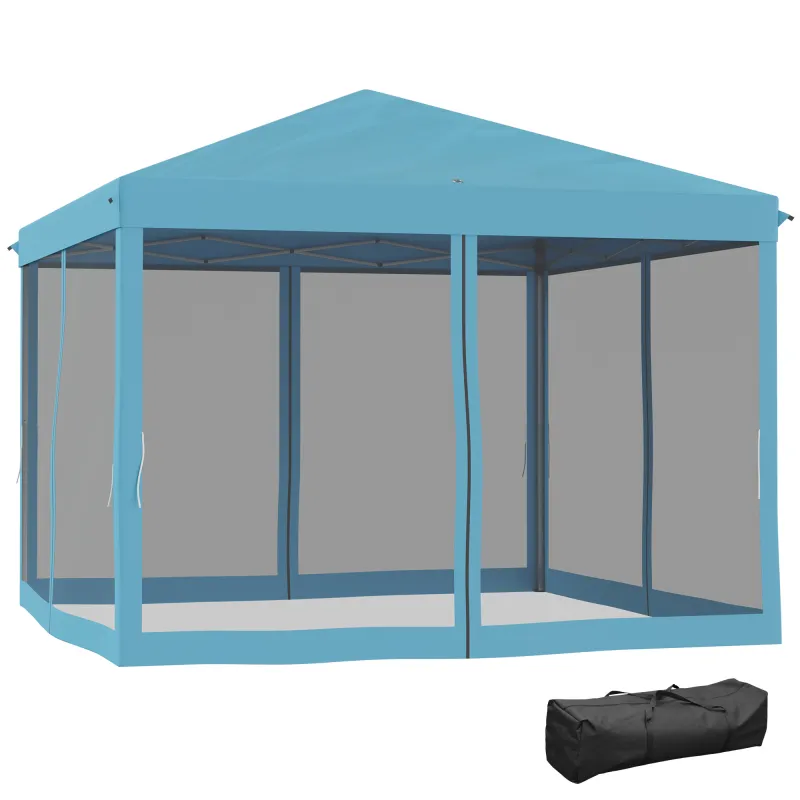 10 x 10 Pop Up Canopy Tent, Outdoor Patio Gazebo with Netting, Carry Bag Included