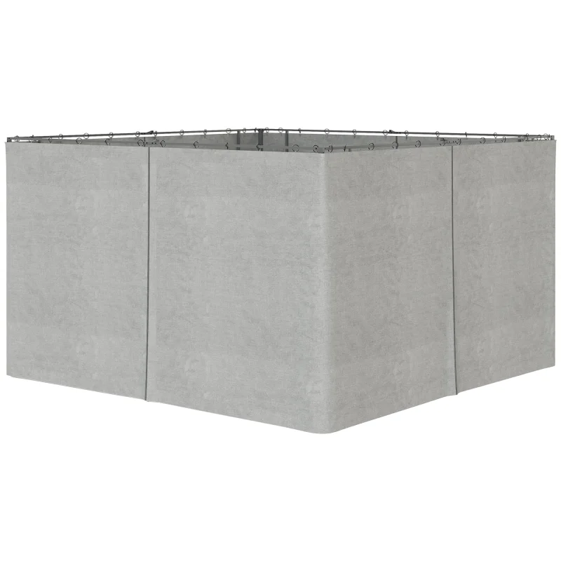 9.84' x 13.1' Gazebo Sidewall Set with Hooks/C-Rings, Light Gray