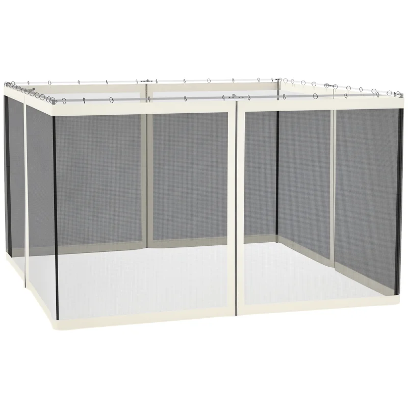 Replacement Mesh Sidewall Netting for 10' x 12' Gazebos and Canopy Tents with Zippers, (Sidewall Only) White