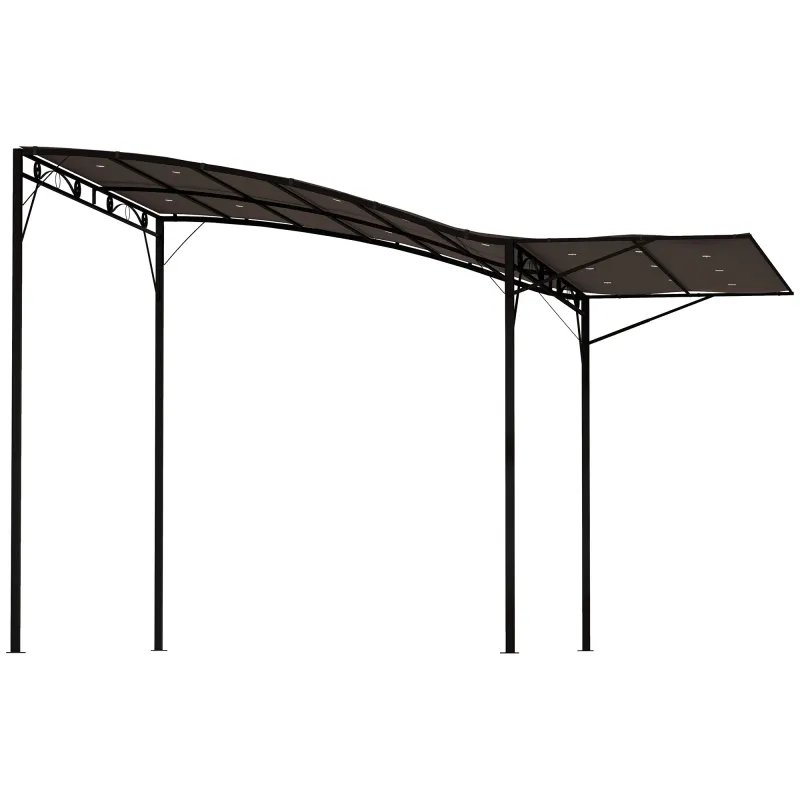 10' x 8' Outdoor Pergola and Patio Gazebo for Garden, Camper, Deck, Doors and Windows, Brown