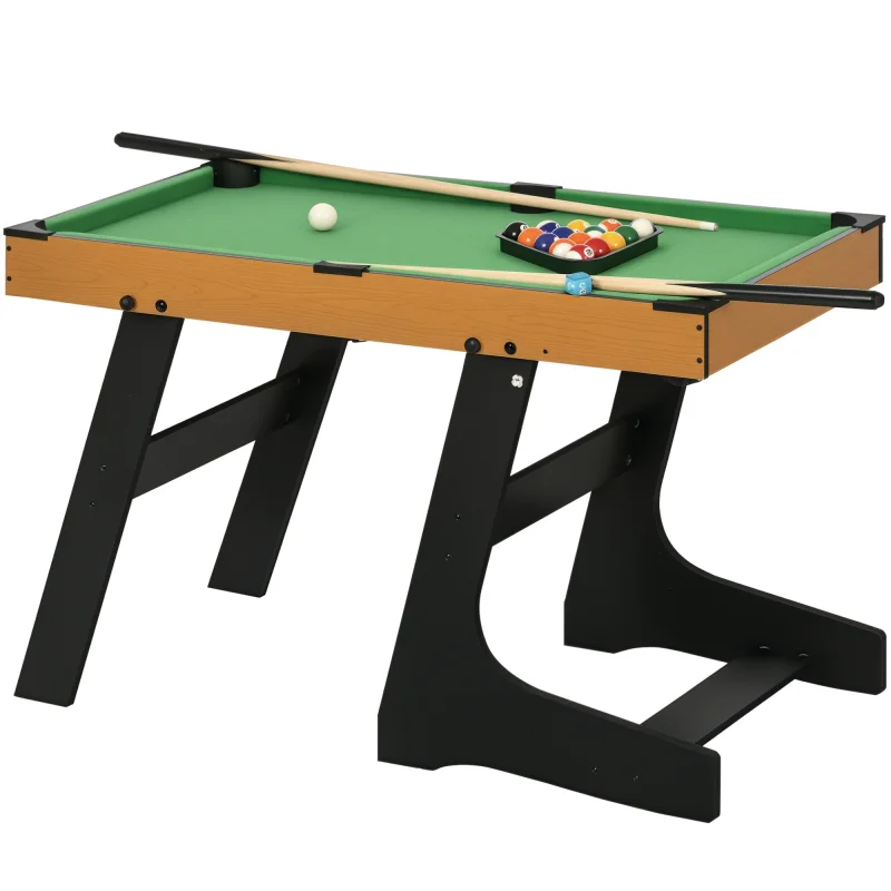 Soozier 38" Mini Pool Table Set Tabletop Billiards Game with Easy Folding for Storage, with Balls, Cues, Chalk, Brush